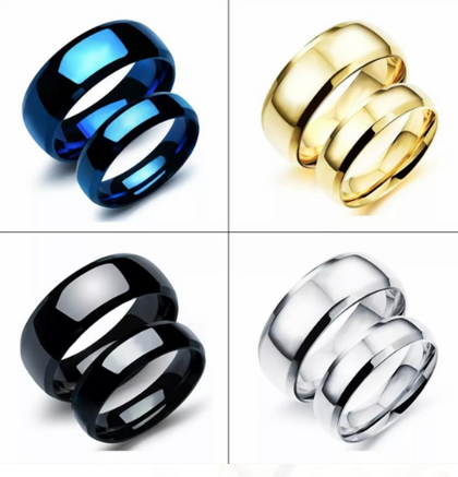 Anillos Lisos Dorados, Plateados, Negros o Azules