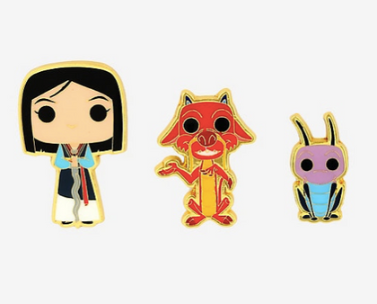 Mulan Funko Pop Set Pines Cri Kee Mushu