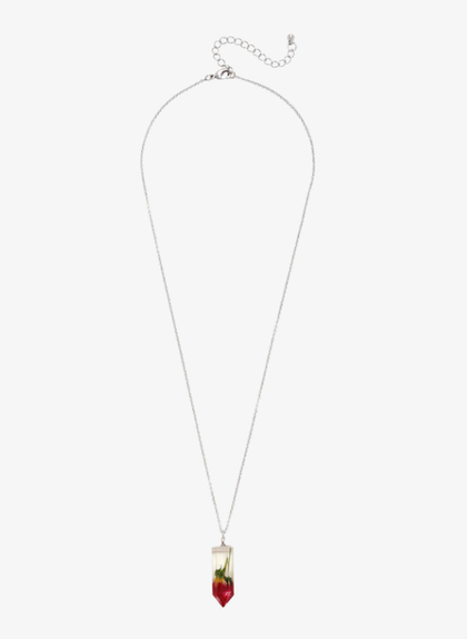 COLLAR CRISTAL DE ROSA SECA