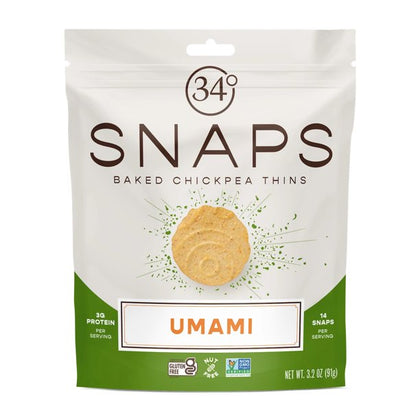 34 Degrees Crackers, Umami Snaps, 3.2 oz