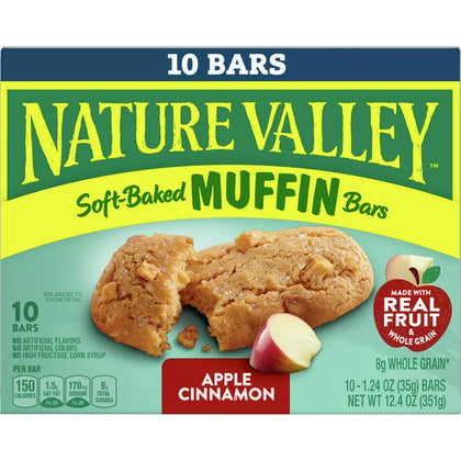 Nature Valley Soft-Baked Muffin Bars Apple Cinnamon, 12.4 oz, 10 ct