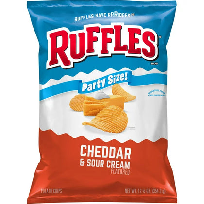 Ruffles Potato Chips Cheddar & Sour Cream Flavored 12.5 Oz