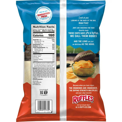 Ruffles Potato Chips Cheddar & Sour Cream Flavored 12.5 Oz