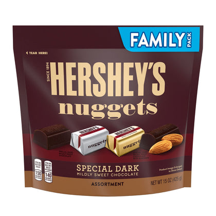Hershey's NUGGETS Special Dark Chocolate Assorted Candy, Bolsa de 15oz