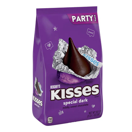 HERSHEY'S, KISSES SPECIAL DARK Mildly Sweet Chocolate, 32.1oz
