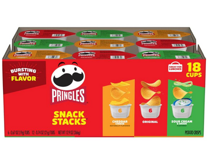 Pringles Snack Stacks Variety Pack Potato Crisps Chips - 12.9oz/Cont. 18