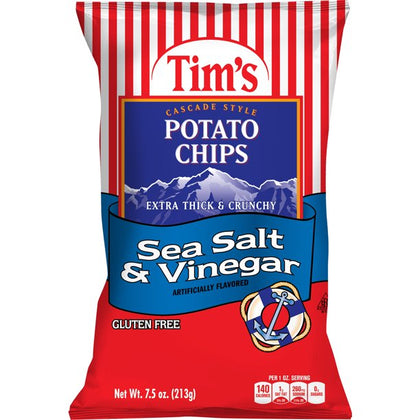 Tim's Gluten-Free Cascade Style Sea Salt & Vinegar Potato Chips, 7.5 oz.