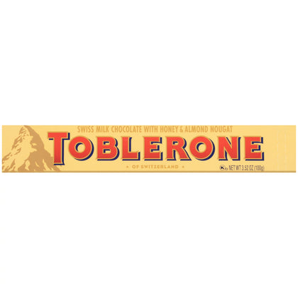 Toblerone Swiss Milk Chocolate with Honey & Almond Nougat, 3.52 oz