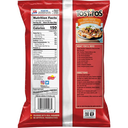 Tostitos Habanero Flavored Tortilla Chips, Bolsa de 11 oz