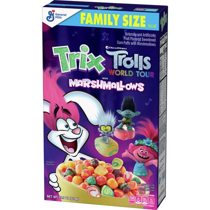 Trix Trolls Breakfast Cereal con Malvaviscos, 15.5 oz