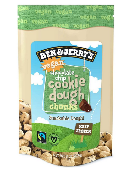 Ben & Jerry's Vegan Frozen Chocolate Chip Cookie Dough Chunks Snackable Dough - 8oz