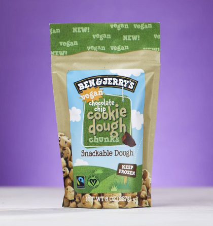 Ben & Jerry's Vegan Frozen Chocolate Chip Cookie Dough Chunks Snackable Dough - 8oz