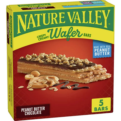 Nature Valley Wafer Bars, Peanut Butter Chocolate, 1.3 oz, 5 barras