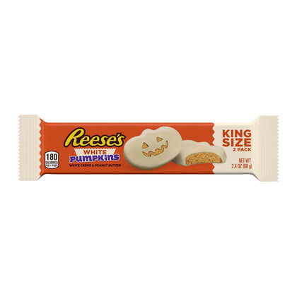 REESE'S, White Creme Peanut Butter Pumpkins Candy, Halloween, 2.4 oz, 2 piezas