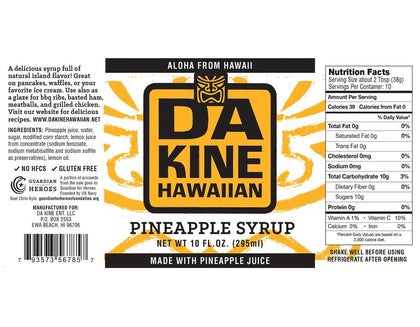 Da Kine Hawaiian Pineapple Syrup, 10oz