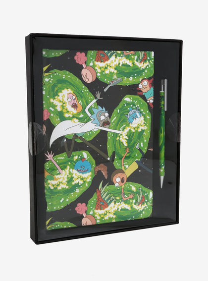 Rick y Morty Cuaderno y Bolígrafo Set
