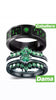 Set De Anillos De Pareja Negro Verde