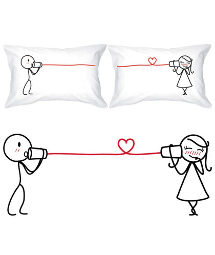 Set De Fundas Para Pareja Hilo Rojo Almohada