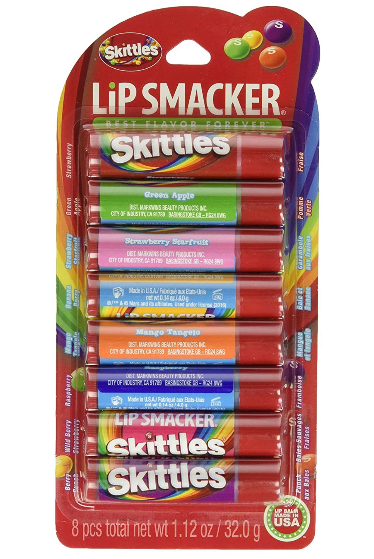 Labiales Skittles Paquete Lip Smacker