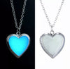 Collar Corazón Relicario Brilla En Obscuridad