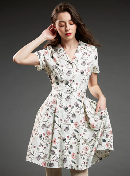 Outlander Vestido Floral Claire Fraser