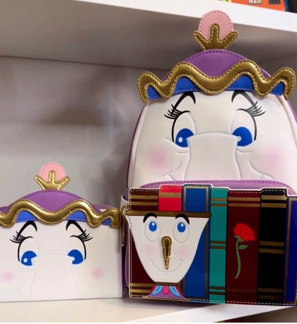 La Bella Y La Bestia Mochila Sra Potts Y Cartera Chip
