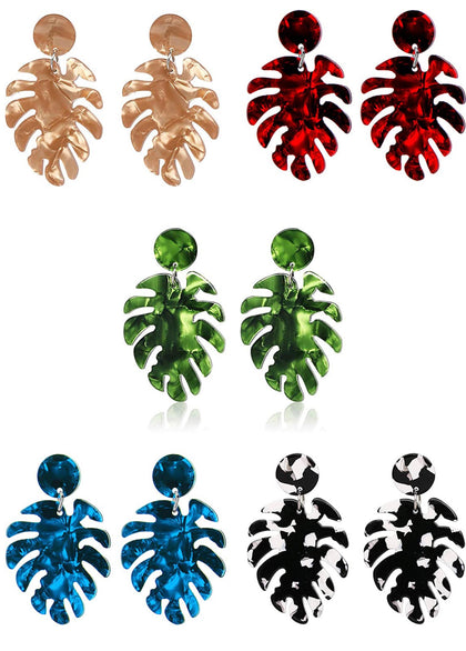 Set De Aretes Hoja De Palma