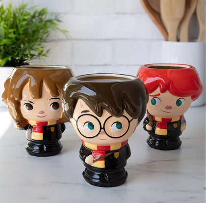 Harry Potter Set Taza Harry, Ron y Hermione Caricatura Edición Exclusiva