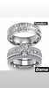 Set De Anillos Para Pareja Plateados Corazón Piedra Blanca