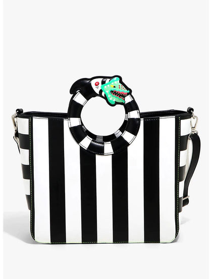 BeetleJuice Mochila Satchel Gusano Rayas