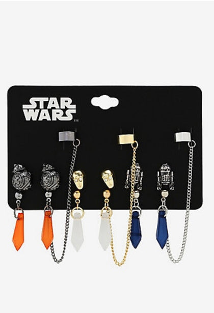 Star Wars Set De Aretes Droides