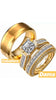 Set De Anillos Para Pareja Dorados Piedra Zirconia
