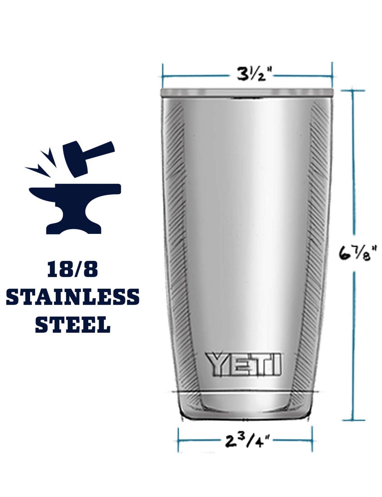 Termo Yeti 20oz Azul Marino 100% Original Yeti Yeti Tumbler 20oz