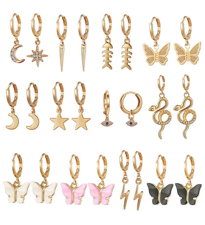 Set De Aretes Hoops 10 Piezas
