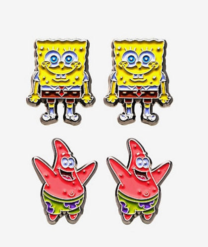 Bob Esponja Set de Aretes Bob y Patricio