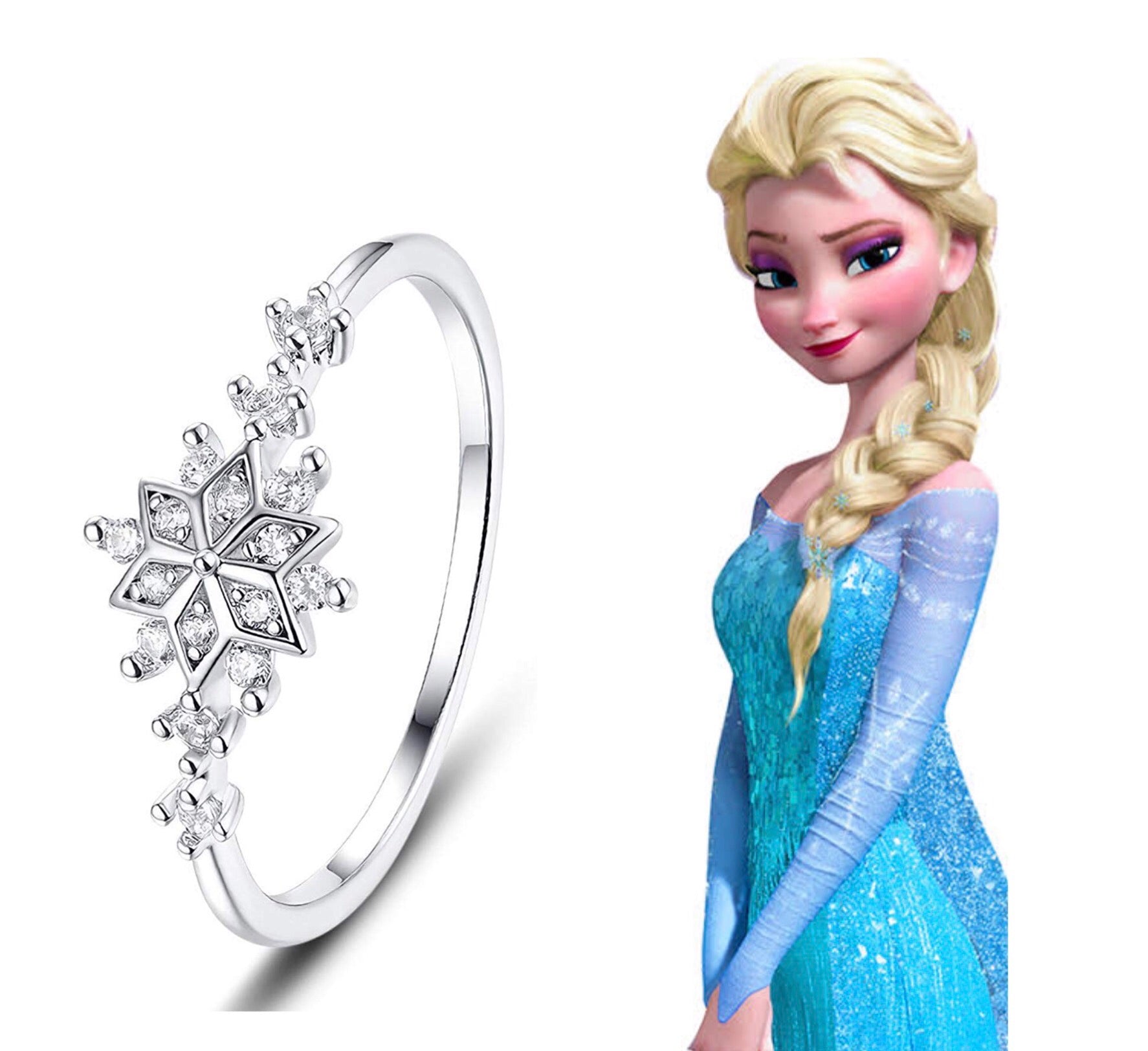 Frozen Anillo Princesa Elsa Hojuela Nieve