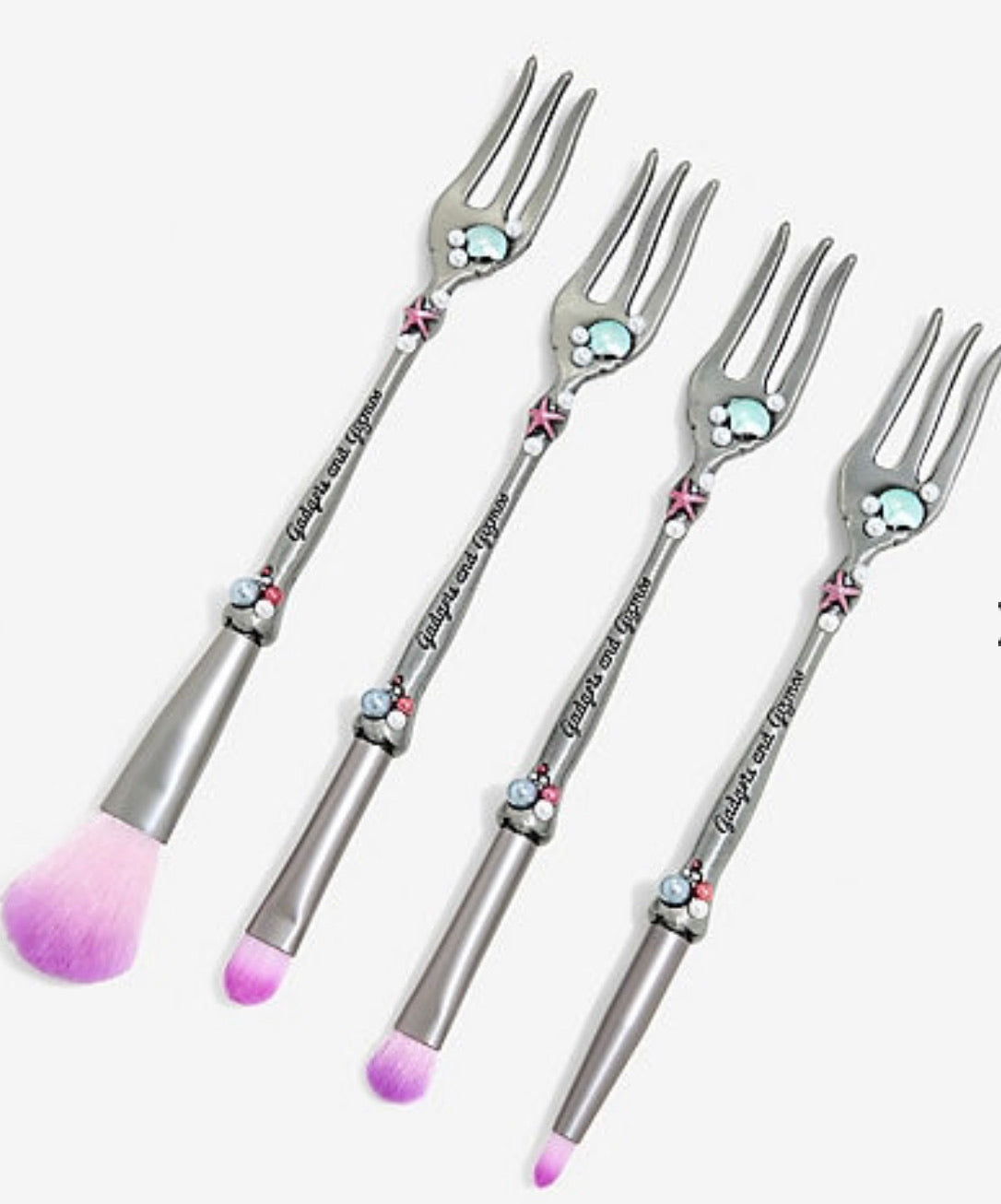 La Sirenita Set de Brochas Maquillaje Tridente Ariel Accesorios