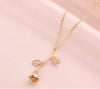 Collar Flor Rosa Dorado