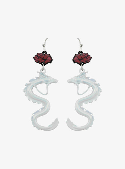 Estudio Ghibli Aretes Dragon Haku Flor