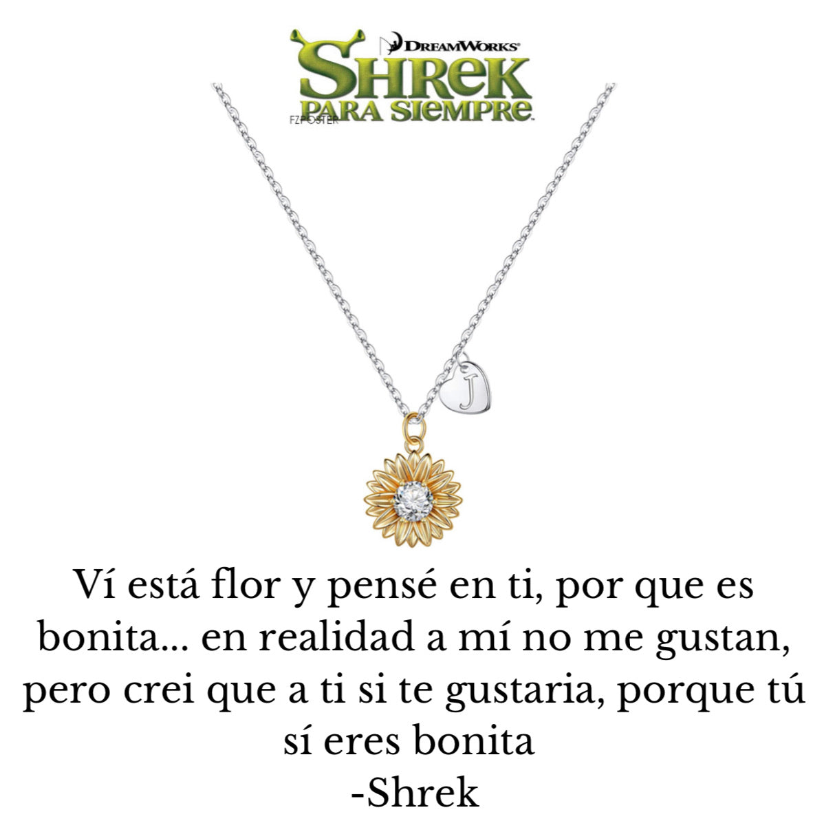 Collar Flor Shrek Girasol Inicial