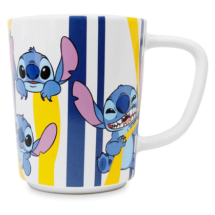 Stitch Taza Rayas De Colores