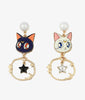 Sailor Moon Aretes Luna y Artemis Mismatch