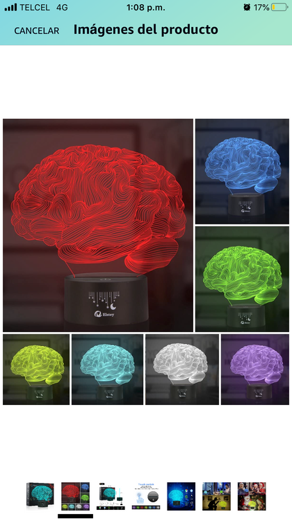 Lámpara Holografica Cerebro Psicologo