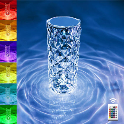 Lámpara Cristal Tactil Colores Diamante