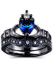Anillo Corazón Azul Negro Claddagh