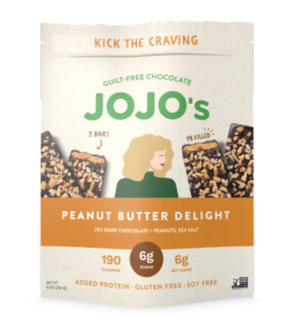 JOJO's Chocolate Peanut Butter Delight Peanuts & Sea Salt Dark Chocolate Bar