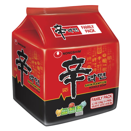 Nongshim Shin Ramyun Spicy Beef Ramen Noodle Soup Pack (4)